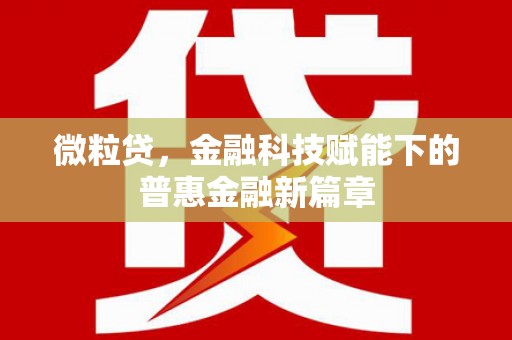 伊春微粒贷，金融科技赋能下的普惠金融新篇章