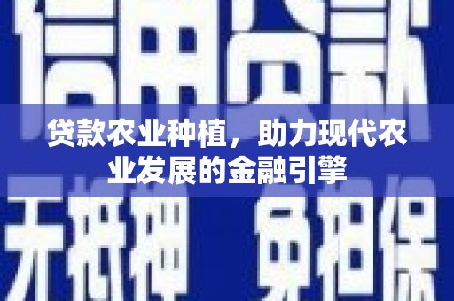 伊春贷款农业种植，助力现代农业发展的金融引擎