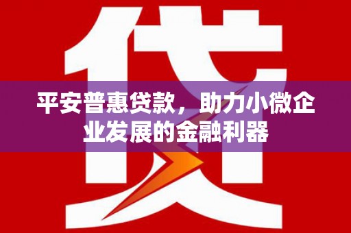 伊春平安普惠贷款，助力小微企业发展的金融利器