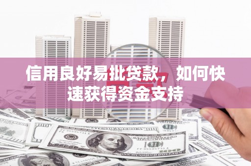 伊春信用良好易批贷款，如何快速获得资金支持