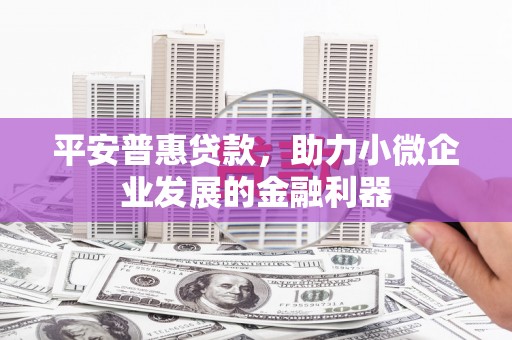 伊春平安普惠贷款，助力小微企业发展的金融利器